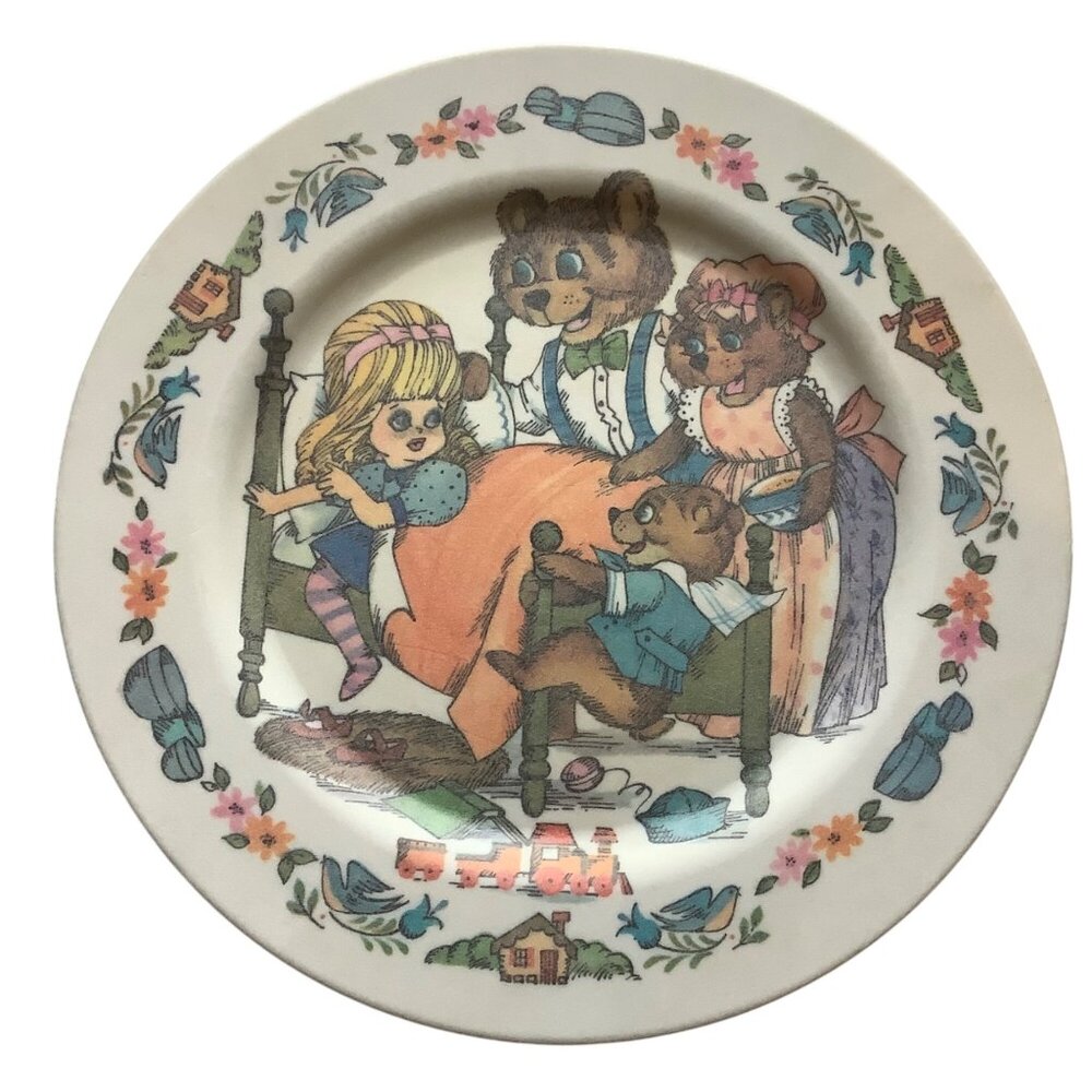 Vtg Oneida Deluxe 3119 Childrens Storybook Plate Goldilocks‎ & The Three Bears